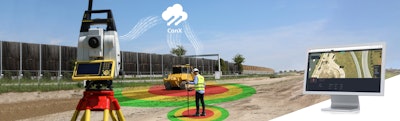 Leica ConX Safety Awareness module sending field data to the cloud