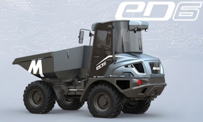 Mecalac eD6 electric site dumper light gray graphic