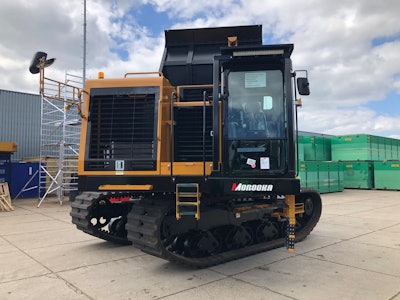 Morooka MST-4000VDR rotating crawler carrier front view in parking lot