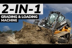 2-in-1 grading and loading machine text over image of Case Minotaur