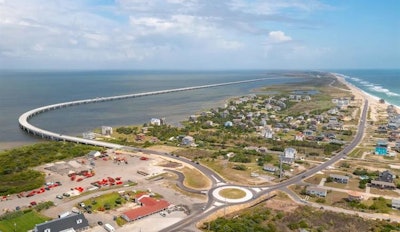 new jug handle bridge opens at outer banks curving out over oregon inlet bypassing pea island national wildlife refuge