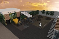 Rendering of the electric area of the Volvo CE CONEXPO-CON/AGG 2023 booth