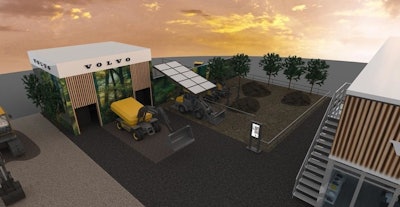 Rendering of the electric area of the Volvo CE CONEXPO-CON/AGG 2023 booth