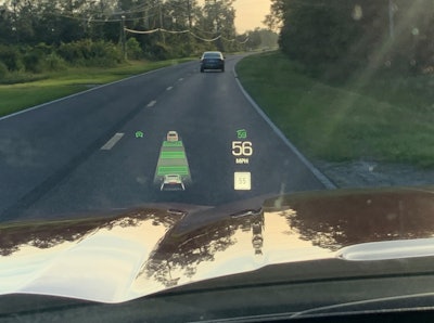The 15-inch head-up display is great for road trips. Adaptive cruise control pacing is easy to set and observe as the miles melt away.