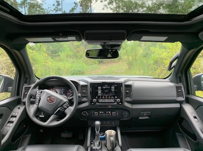 The 2022 Nissan Frontier Pro-4X has impressive tech with a manageable learning curve. Put me down as a fan of the auto-tilt and slide sunroof.