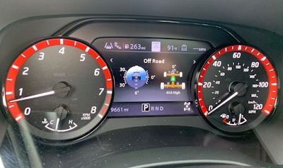 The off-road display on the 7-inch driver's side display.