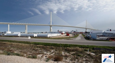 rendering future Harbor Bridge Bridge over ship channel at Port of Corpus Christi Texas