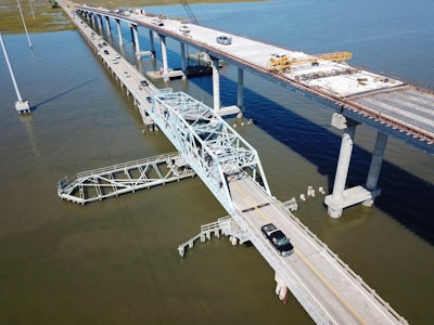 Harbor River Bridge Construction parallel to old swing bridge