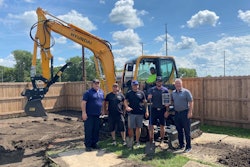 Blackhawk Equipment staff with a Hyundai Construction Equipment compact excavator