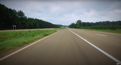 left hand J-turn approach on rural four-lane highway Mississippi