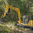 Caterpillar 309 CR Mini Excavator with mulching attachment