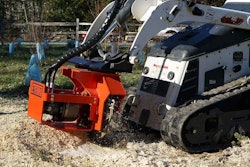 Eterra Vortex stump grinder Bobcat mini skid steer grinding stump