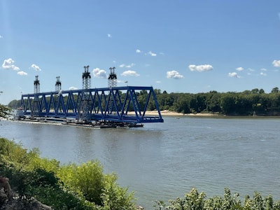 truss U.S. 60 bridge floated up cumberland river to Smithland