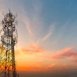 3G cell tower sunset in background