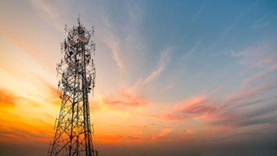 3G cell tower sunset in background