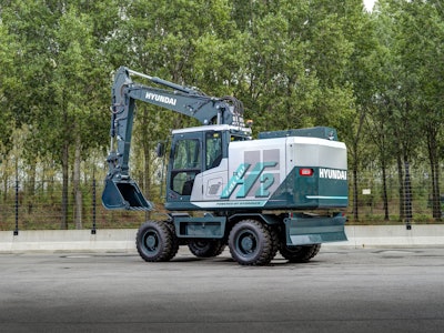 Hyundai Construction Equipment HW155H hydrogen wheeled excavator