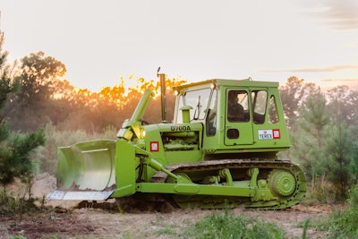 1982/3 Terex-D700A dozer in dirt and scrub pine terrain