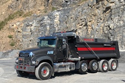Mack Granite dump truck in a quarry