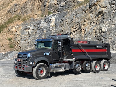 Mack Granite dump truck in a quarry