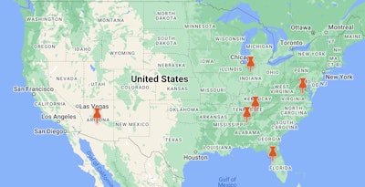 interactive map from ASCE pinpointing infrastructure law funding projects