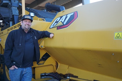 Brandon Jeter, Allied Paving next to Cat paver