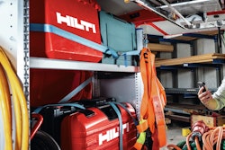 Contractor tracking Hilti tools in a service van