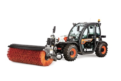 Bobcat TL519 with rotary brush attachment
