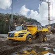 volvo A45G articulated truck on a muddy jobsite