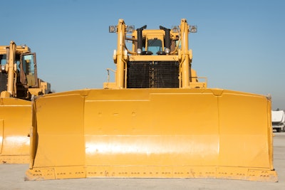 front view stock image bulldozer