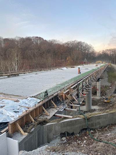Fern Hollow Bridge replacement concrete deck cures