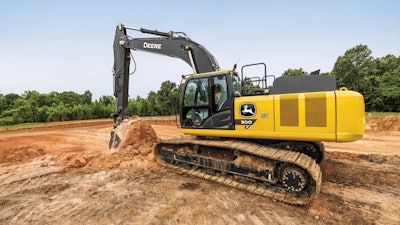 John Deere 300 P-Tier excavator digging