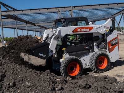 Bobcat skid steer with Ignite bucket attachment