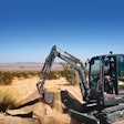 Volvo ECR25 working in the desert