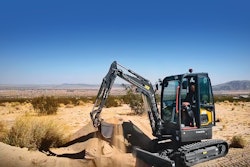 Volvo ECR25 working in the desert