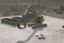 CM Labs excavator training pack with grapple attachment