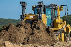 Cat D8 Medium Dozer pushing dirt