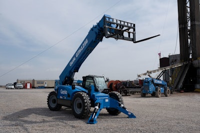 Genie GTH-1256 telehandler with forks attachment