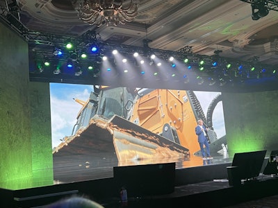 John Deere CEO John May speaking at CES 2023