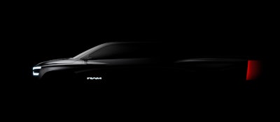 teaser photo of Ram electric 1500 pickup truck