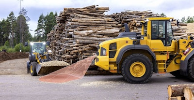 Volvo Construction equipment wheel loader with collision mitigation system