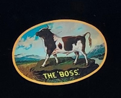 The Boss logo for Russell & company a bull on a rock