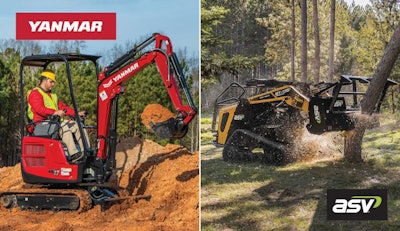 Yanmar mini excavator and ASV compact track loader