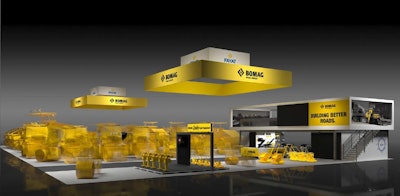 rendering of BOMAG's ConExpo 2023 booth