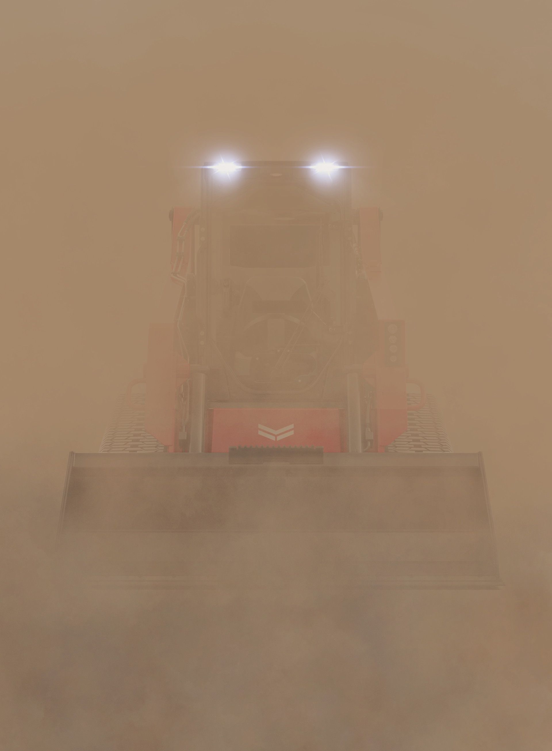 Yanmar compact track loader shrouded in fog