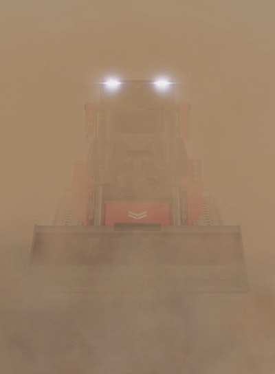 Yanmar compact track loader shrouded in fog