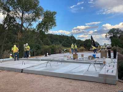 precast concrete placed to replace bridge over Glorieta Creek on New Mexico Route 50