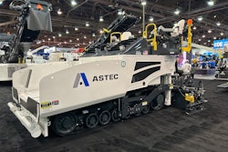 Astec Roadtec RP175 paver side view at ConExpo 2023