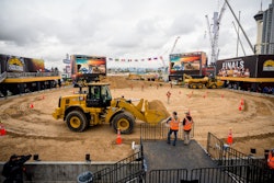 Cat wheel loader at 2020 global operator challenge in Vegas