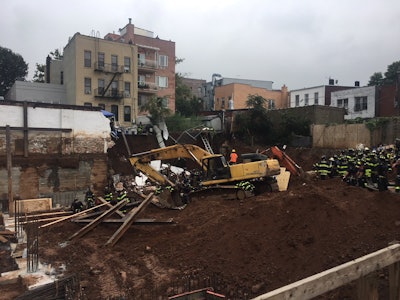 site of wall and excavation collapse that killed worker in New York City in 2018