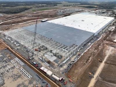 partially constructed Ford Blue Oval City electric vehicle and battery manufacturing campus in West Tennessee